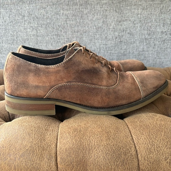 Donald J Pliner Embe Brown Suede Oxford Dress Shoes 10.5 - Picture 4 of 15